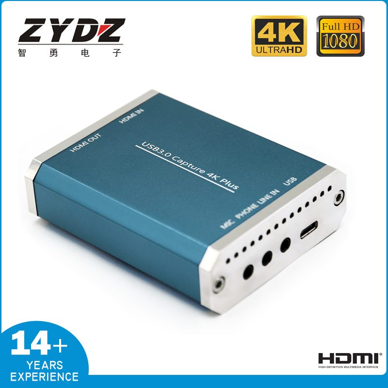 智勇4K高清采集卡HDMI视频会议游戏摄像直播录播免驱动USB3.0