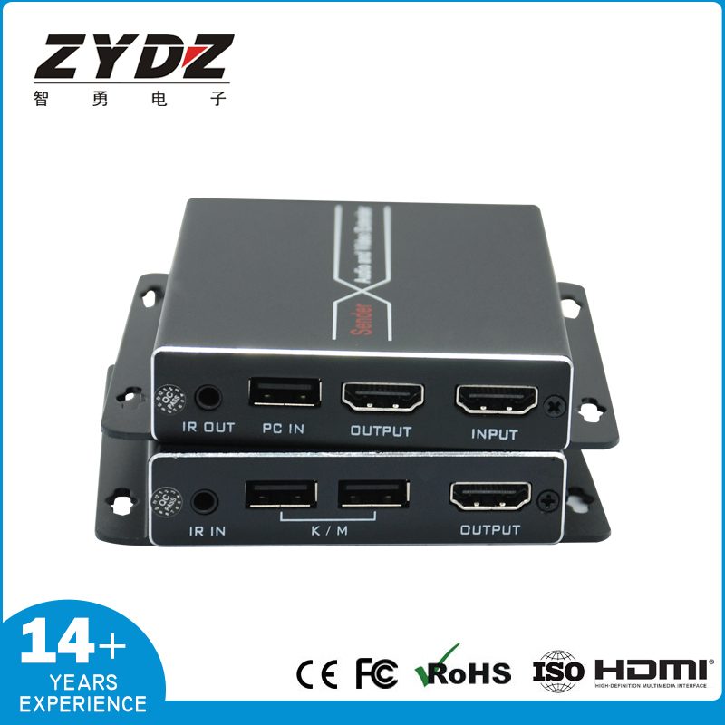 智勇120米网线hdmi延长器rj45转hdmi红外键鼠传输信号延长放大器