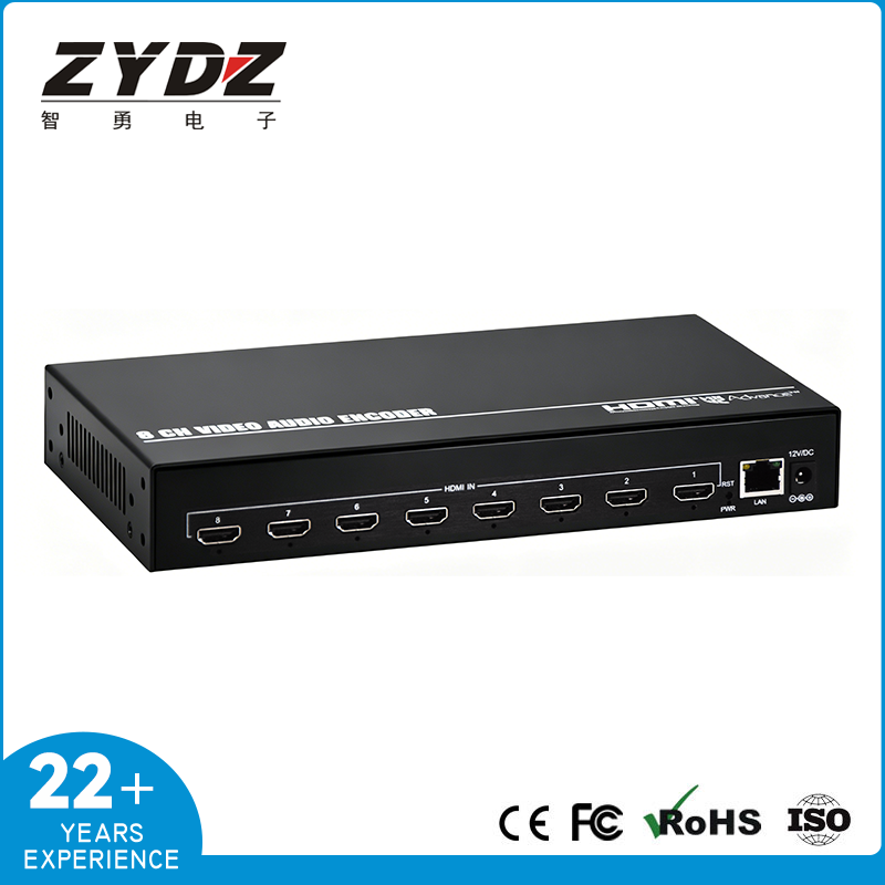 H.265 HDMI 8-channel ultra high definition encoder 1U hanging ear