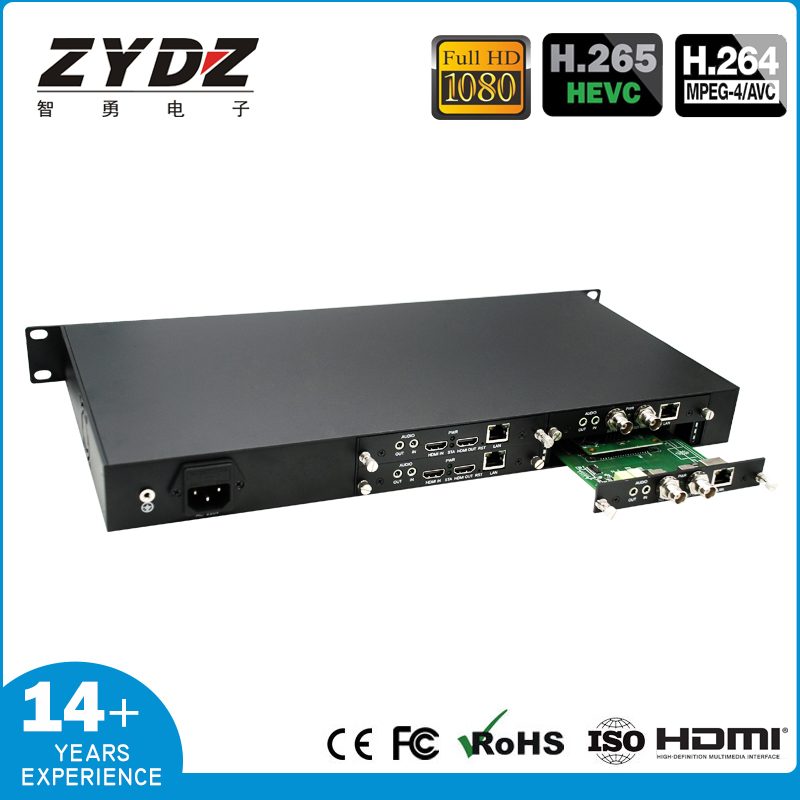 1U插卡机架式编码器 1-4路HDMI/SDI自由混插 统一配电 强劲散热