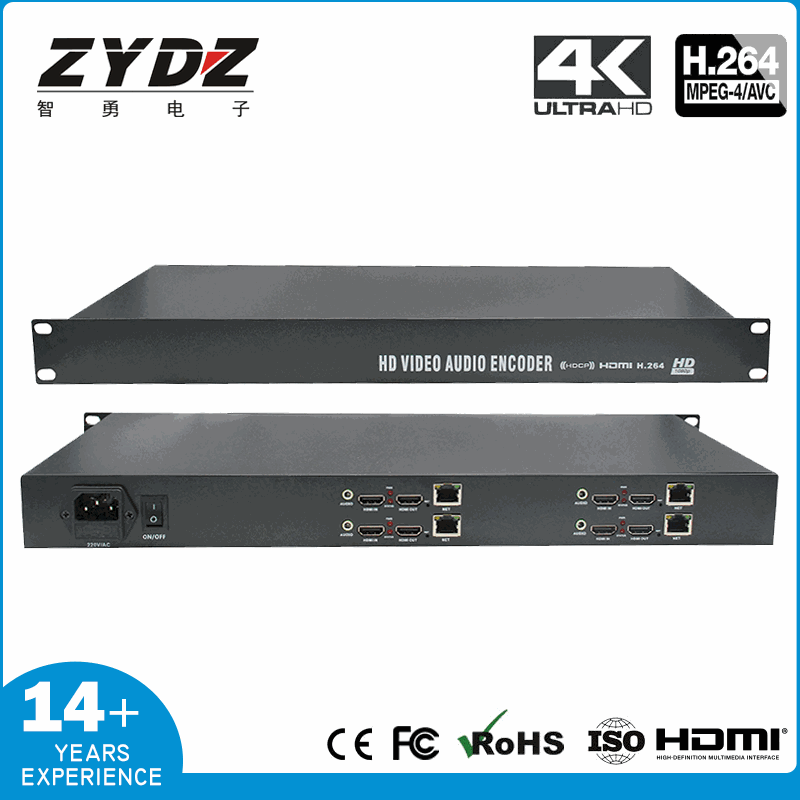1U插卡机架式编码器 1-4路HDMI 4K超高清