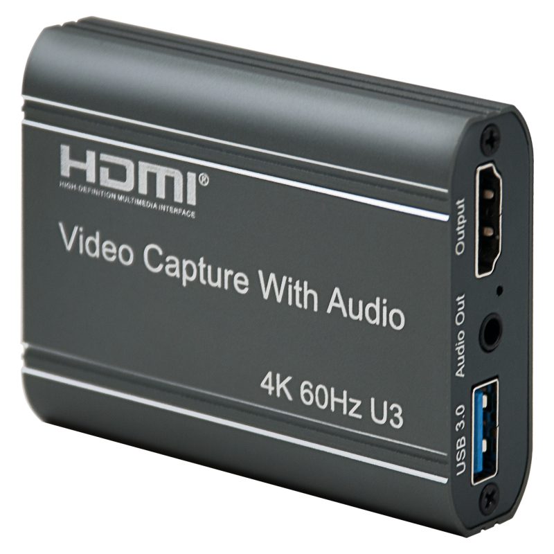 智勇HDMI采集卡USB3.0免驱带环出带音频4K@60Hz高清PS4/Switch/vMix直播推流视频