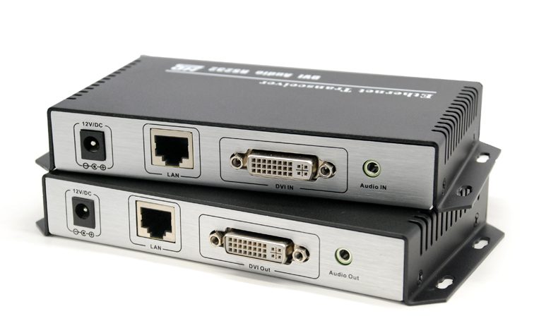 DVI Ethernet cable network transmitter extender 1080P can pass through switches, 1-to-N can be cascaded