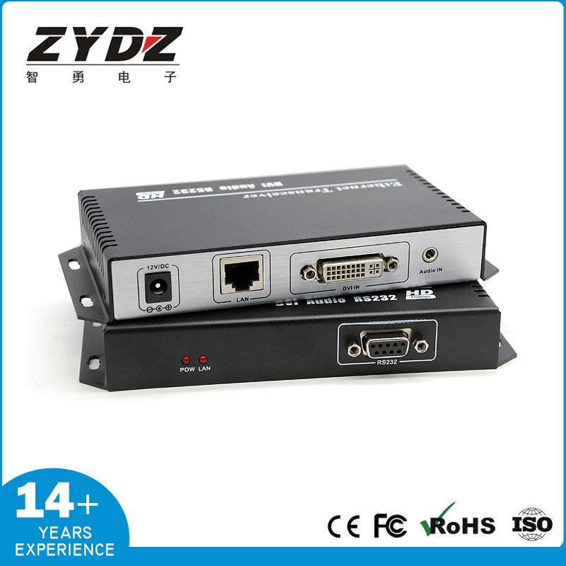 DVI Ethernet cable network transmitter extender 1080P can pass through switches, 1-to-N can be cascaded