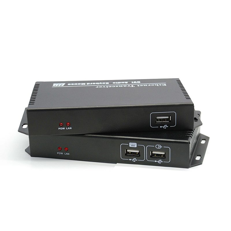 DVI KVM网络传输器延长器 带USB键鼠可过交换机支持1对多