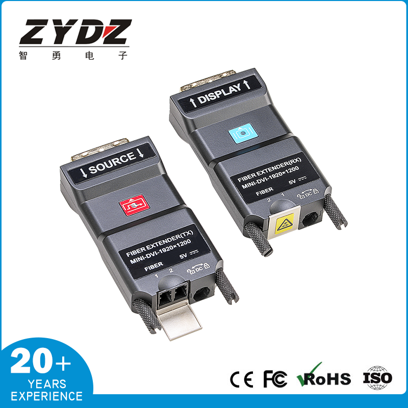 DVI 迷你双纤光端机 ZY-OD911