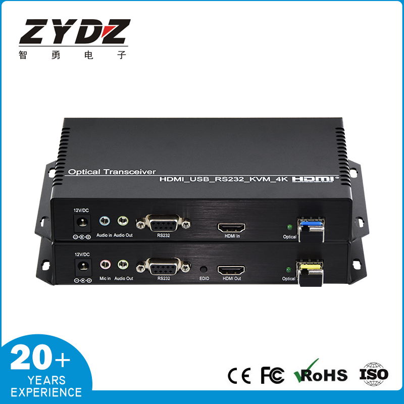 4K HDMI KVM optical transceiver remote power on/off