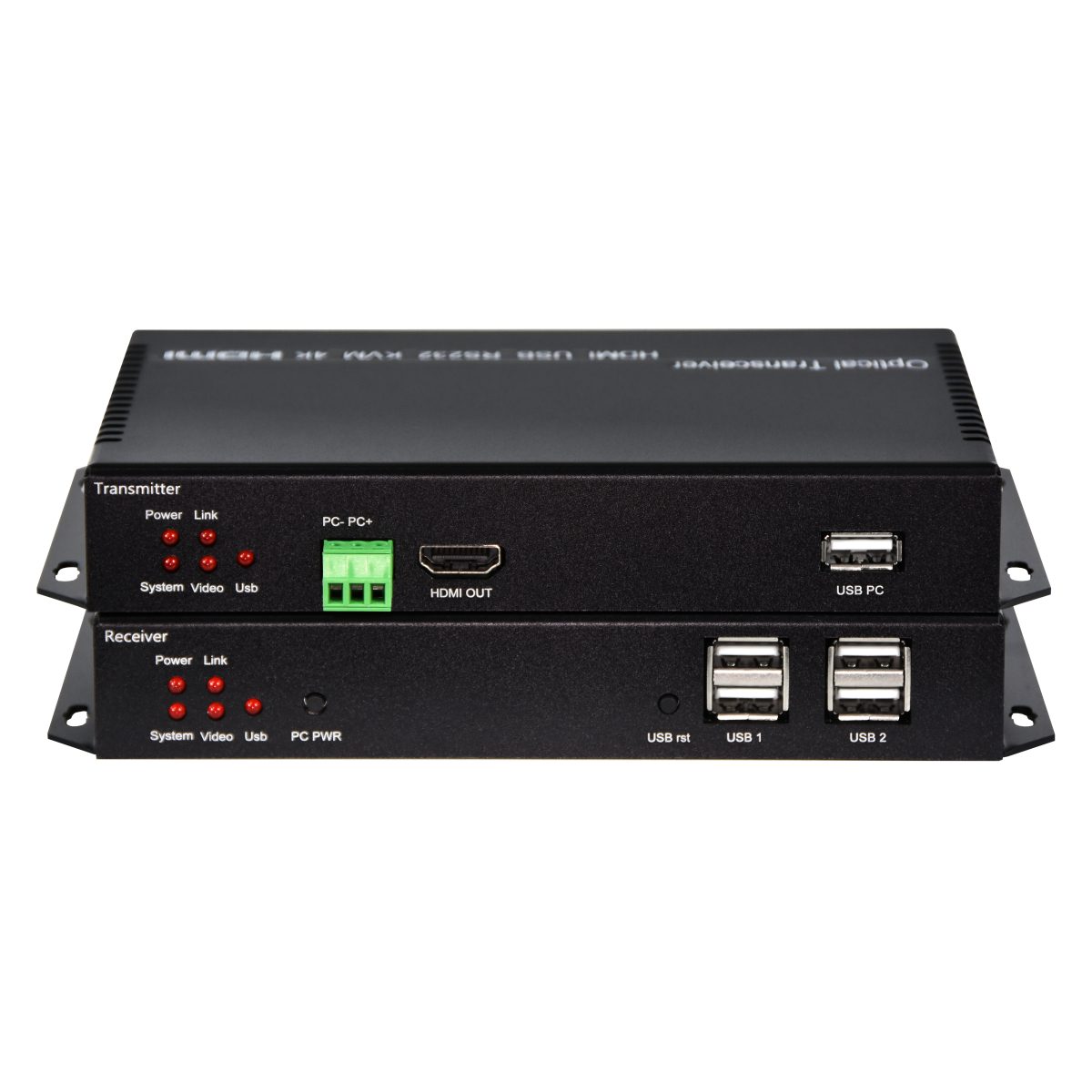 4K HDMI KVM optical transceiver remote power on/off
