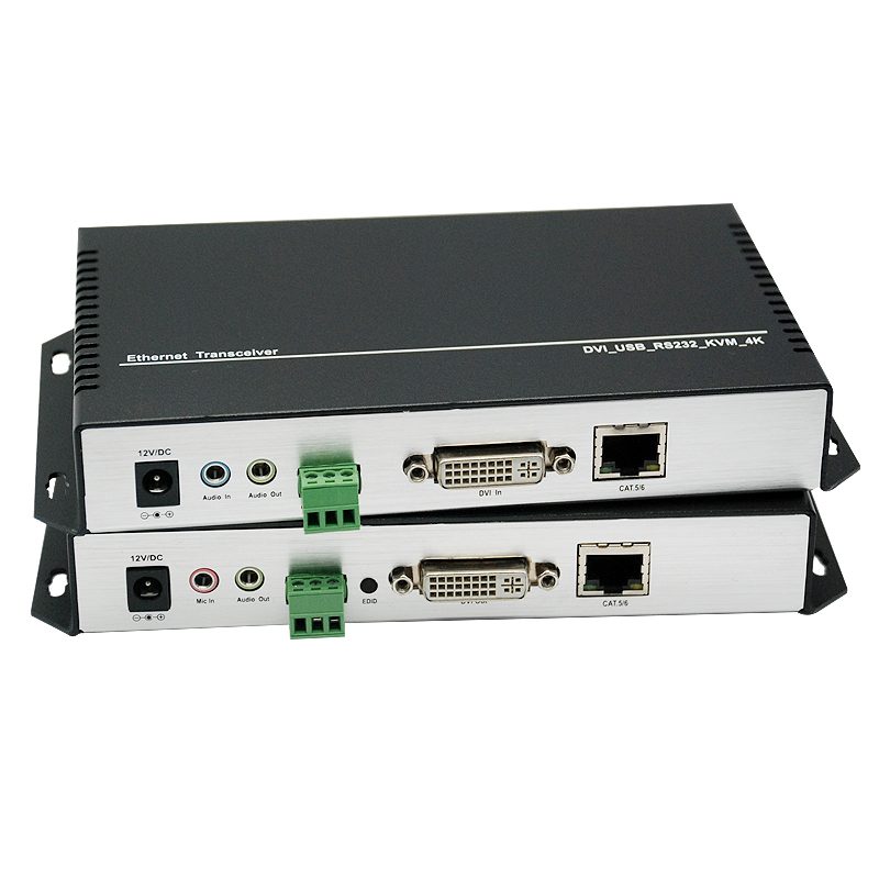 智勇4K高清DVI KVM网络延长器USB2.0键鼠无损120米教育监控安防